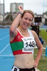 Steph Twell celebrates winning the 1500 metres at the Scottish Championships, Scotstoun  Stadium, Glasgow.